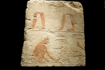 भोजन तैयार करने (चूना) का चित्रण करने वाली एक राहत द्वारा Egyptian 6th Dynasty