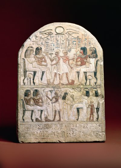 फन्नेरी स्टेला, 156 ईसा पूर्व (चित्रित चूना पत्थर) द्वारा Egyptian Ptolemaic Period