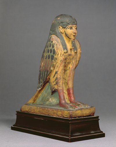 मानव-प्रधान बा पक्षी (gessoed और चित्रित लकड़ी) द्वारा Egyptian Ptolemaic Period