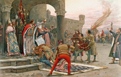 कलमन I (1068-1116), हंगरी के राजा, चुड़ैलों को जलाने से मना (क्रोमोलिथो) द्वारा एलेक बेनेडेक