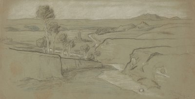 रोमन लैंडस्केप, सी। 1900. द्वारा एलीहु वेडर