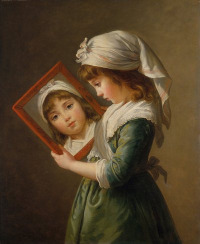 जूली ले ब्रून 1780-1819 मिरर, 1787 में देख रहे हैं। द्वारा Elisabeth Louise Vigee Lebrun