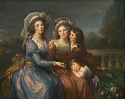 Marquise de Pezay, और Marquise de Rouge with Her Sons Alexis and Adrien, 1787। द्वारा एलिजाबेथ लुईस विगि लेब्रुन