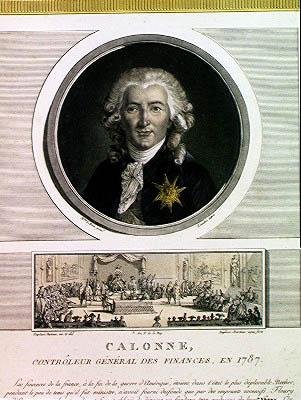 चार्ल्स अलेक्जेंड्रे डी कैलोन (1734-1802) लुईस XVI (1754-93) के वित्त के सामान्य नियंत्रक, चार्ल्स लेवाचेज़ (fl.1760-1820) और द असेंबली ऑफ़ द ज़ेबलेस बर्टाऊ द्वारा उत्कीर्ण। द्वारा विग लीब्रुन के बाद एलिजाबेथ लुईस