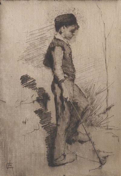 स्टिक वाला लड़का, 1881-83। द्वारा एलिजाबेथ एडेला फोर्ब्स