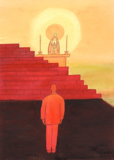 एक व्यक्ति जो आत्म-प्रेम, लालच, गर्व, कठोर-हृदयता या किसी पापपूर्ण स्थिति में रहता है, जो नहीं बदलेगा, अपने और भगवान के बीच एक &39;ईंट की दीवार&39; बनाता है: वह भगवान जो हर उत्सव में उपस्थित होता है। द्वारा एलिजाबेथ वांगो