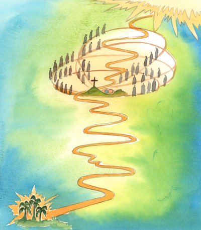 क्राइस्ट वर्क ऑफ द क्रॉस सभी इतिहास का मुख्य बिंदु है, 2003 (कागज पर w - c) द्वारा एलिजाबेथ वांगो