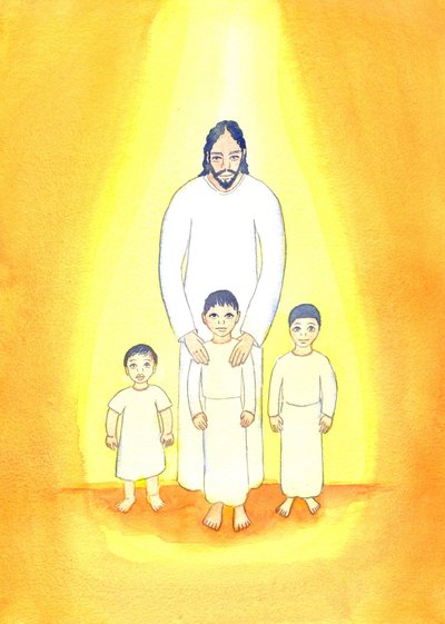एक आदमी के लिए यह बेहतर होगा कि वह अपनी गर्दन को गोल-गोल रखे, जिससे वह उन छोटे लोगों में से एक को नुकसान पहुँचाए, 2001 (कागज पर w - c) द्वारा एलिजाबेथ वांगो