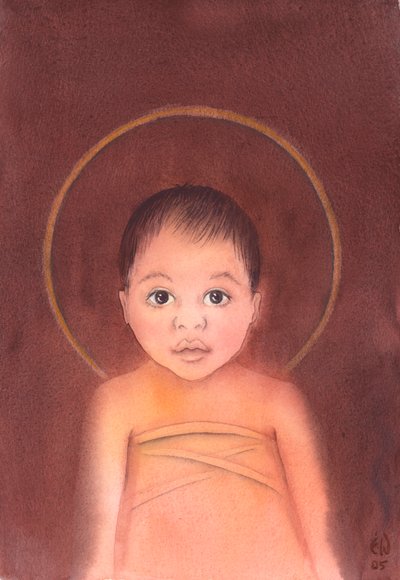 यीशु मसीह सच्चा ईश्वर है, जिसने हमारे मानव स्वभाव को ग्रहण किया, एक मात्र शिशु के रूप में हमारे बीच आने की विनम्रता और अच्छाई, 2003 (कागज पर w - c) द्वारा एलिजाबेथ वांगो