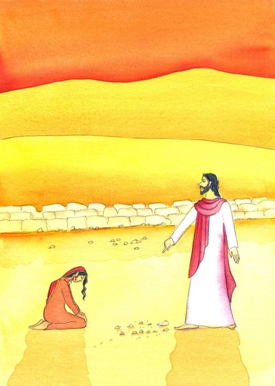 यीशु ने व्यभिचार में पकड़ी गई महिला को माफ़ कर दिया, 2006 (कागज पर w - c) द्वारा एलिजाबेथ वांगो