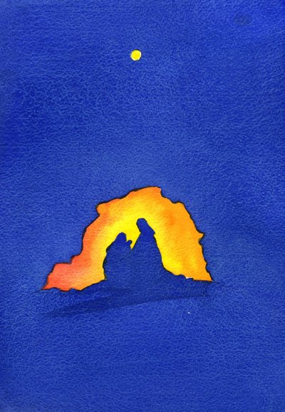 यीशु का जन्म बेथलहम, 2001 (कागज पर w - c) में हुआ है द्वारा एलिजाबेथ वांगो