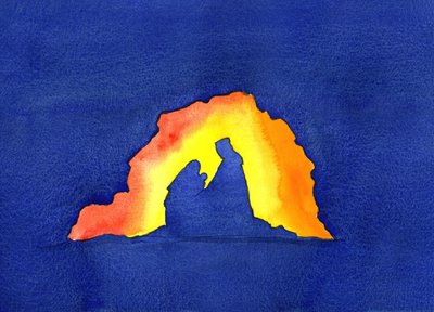 यीशु का जन्म बेथलहम, 2001 (कागज पर w - c) में हुआ है द्वारा एलिजाबेथ वांगो