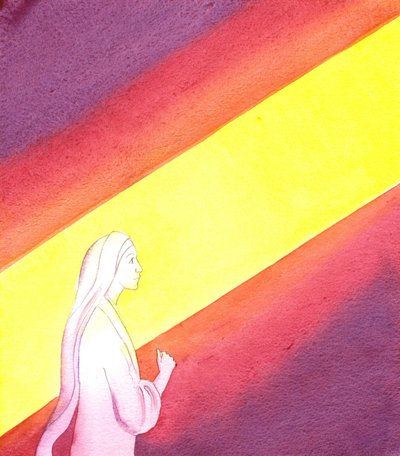 घोषणा, 2001 (डब्ल्यू - सी कागज पर) द्वारा एलिजाबेथ वांगो