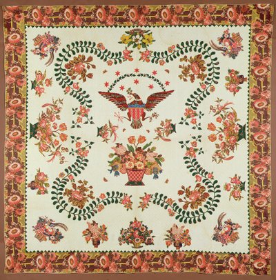 रजाई, c.1825 (आकर्षक कॉटन) द्वारा एलिजाबेथ वेल्श
