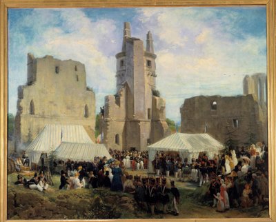 एलोई फ़िरमिन फेरोन (1802-1876) द्वारा उनके राजसी लुई फिलिप 1 और उनके परिवार की पेंटिंग का चलना। १८३२. पर्यटन, ललित कला संग्रहालय द्वारा एलोई फेरमिन फेरन