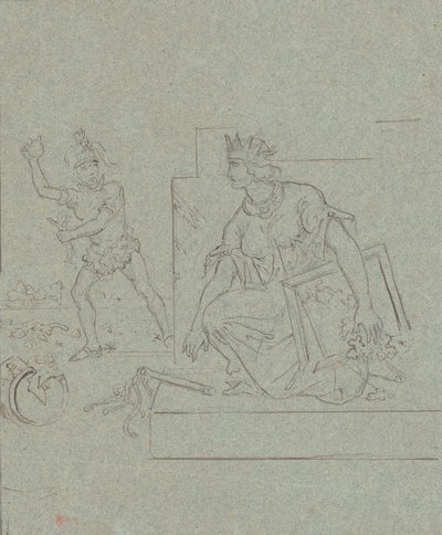 अमेरिकी गृहयुद्ध पर राजनीतिक कार्टून, c.1860 (कलम, स्याही और ग्रे रखी कागज पर ग्रेफाइट द्वारा इमानुएल गोटलिब लेउत्ज़े