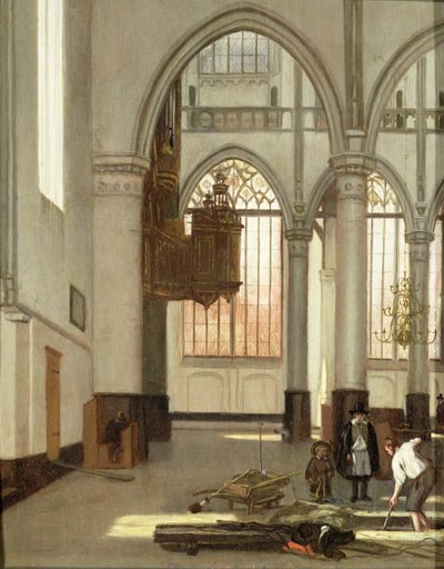 Oude Kerk, एम्स्टर्डम (पैनल) के पश्चिमी छोर में ग्रेवेगिगर्स द्वारा एमानुएल डी विट्टे