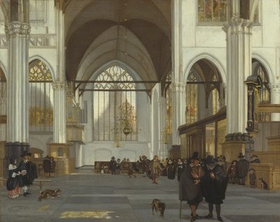 Oude Kerk, एम्स्टर्डम का इंटीरियर, 1659 द्वारा एमानुएल डी विट्टे