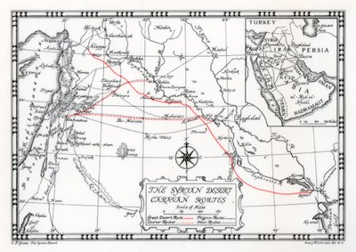 सीरियन रेगिस्तान, 1937 में कारवां, कूरियर और तीर्थ मार्ग द्वारा एमरी वॉकर