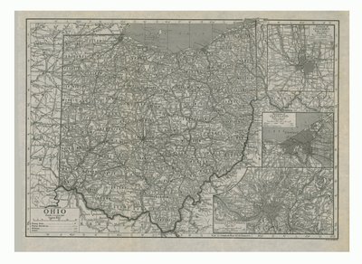 ओहियो, संयुक्त राज्य अमेरिका का नक्शा, c1910s। द्वारा एमरी वॉकर