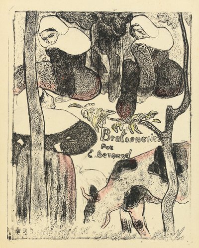 लेस ब्रेटनियर्स, श्रृंखला का फ्रंट कवर, 1888-89 द्वारा एमिल बर्नार्ड