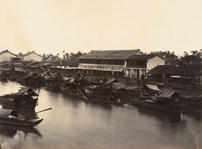 चाइनीज सिटी चोलेन शीट नंबर 3, साइगॉन, कोचिनचिना, 1866 का दृश्य। द्वारा एमिल गसेल