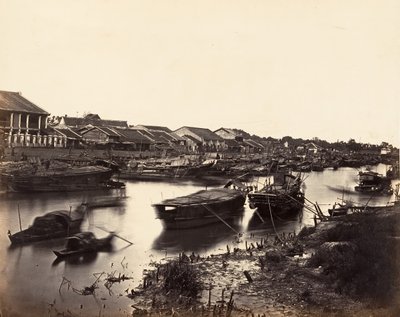 चाइनीज सिटी चोलेन शीट नंबर 5, साइगॉन, कोचिनचिना, 1866 का दृश्य। द्वारा एमिल गसेल