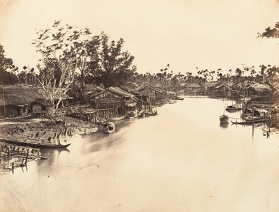 चाइनीज सिटी चोलेन शीट नंबर 6, साइगॉन, कोचिनचिना, 1866 का दृश्य। द्वारा एमिल गसेल