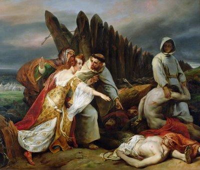 एडिथ फाइंडिंग ऑफ द बॉडी ऑफ हेरोल्ड, 1828 द्वारा एमिल जीन होरेस वर्नेट