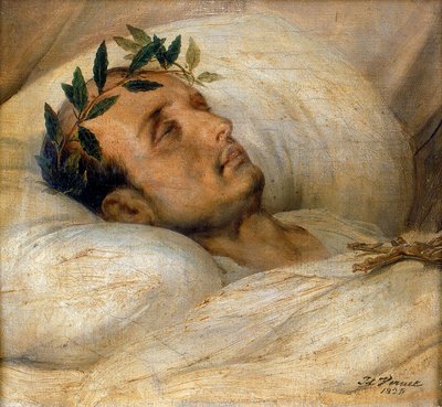 नेपोलियन अपनी मृत्यु पर, 1821 मई। द्वारा Emile Jean Horace Vernet