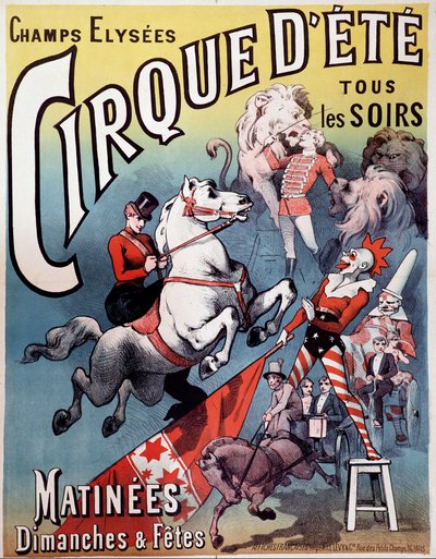पेरिस में Cirque d'Ete aux Champs-Elysees (Champs Elysees) - लेवी द्वारा पोस्टर, 19वीं सदी के अंत में द्वारा एमिल लेवी