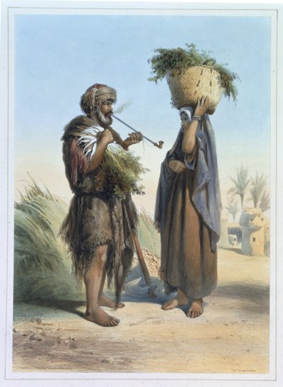 फेल्हा मैन एंड वूमन, &39;द वैली ऑफ द नाइल&39; का चित्रण, मॉइलर, पब द्वारा उकेरा गया। लेमरसीर द्वारा, 1848 द्वारा एमिल प्रिसे डी'वेनस
