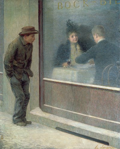 एक भूखे आदमी या सामाजिक विरोधाभासों का प्रतिबिंब, 1894 द्वारा Emilio Longoni