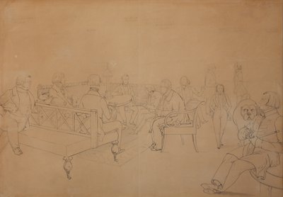 अविद्या पेत्रोव्ना के सैलून का खुलासा, 1840 के दशक में द्वारा इमैनुइल अलेक्जेंड्रोविच दिमित्रीव मामोनोव
