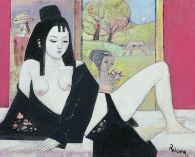 ब्लैक किमोनो, 2008 (बोर्ड पर तेल) द्वारा एंड्रे रोडर
