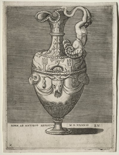 डॉल्फ़िन के साथ अलंकृत ईवर, 1543। द्वारा Enea विको