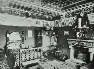 9 मेलबरी रोड: बेडरूम, 1890 द्वारा अंग्रेजी फोटोग्राफर