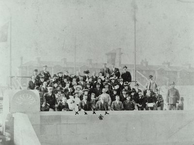 ब्लैकवॉल सुरंग: उद्घाटन समारोह, 1897 में भीड़ जमा हुई द्वारा अंग्रेजी फोटोग्राफर