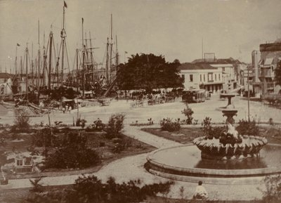 ब्रिजेटाउन हार्बर, लगभग 1900 द्वारा अंग्रेजी फोटोग्राफर