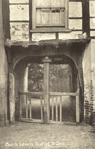 चर्च गेटवे, शैल्फोंट सेंट जाइल्स, बकिंघमशायर (बी / डब्ल्यू फोटो) द्वारा अंग्रेजी फोटोग्राफर