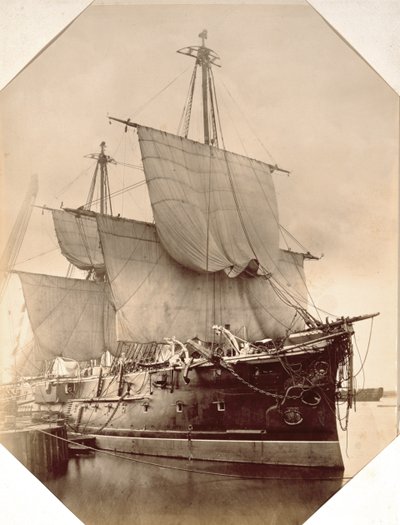 एचएमएस ट्रायम्फ, 1870 (सीपिया फोटो) द्वारा अंग्रेजी फोटोग्राफर