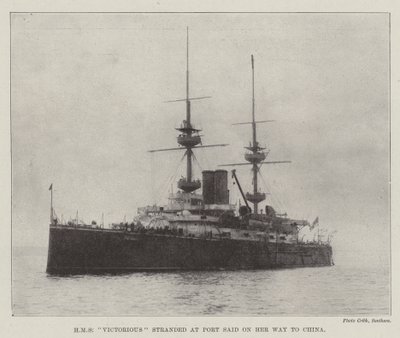 HMS विक्टोरियस ने पोर्ट वे पर चीन जाने के रास्ते में फंसे हुए थे द्वारा अंग्रेजी फोटोग्राफर