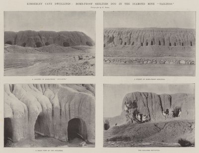 Kimberley Cave Dwellings, Bomb-Proof Shelters ने डायमंड माइन टेलिंग्स में खुदाई की द्वारा अंग्रेजी फोटोग्राफर