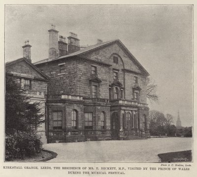 Kirkstall Grange, लीड्स, मिस्टर ई बेकेट का निवास, सांसद, संगीत समारोह के दौरान वेल्स के राजकुमार द्वारा दौरा किया गया द्वारा अंग्रेजी फोटोग्राफर