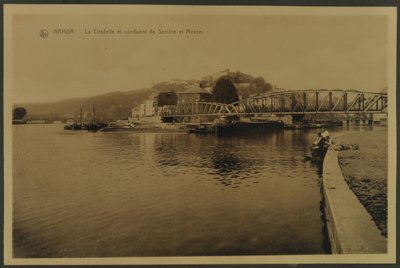 समब्र और मीयूज का गढ़ और संगम, नामुर, c.1914 द्वारा अंग्रेजी फोटोग्राफर