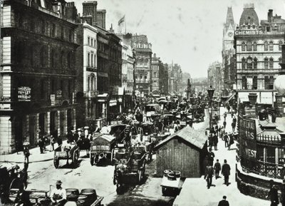 1890 में लुडगेट सर्कस, सिटी ऑफ़ लंदन की तलाश में न्यू ब्रिज स्ट्रीट द्वारा अंग्रेजी फोटोग्राफर