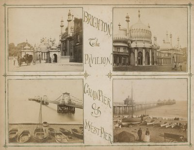 ब्राइटन के विचारों को दर्शाने वाले चित्रों के साथ पोस्टकार्ड द्वारा अंग्रेजी फोटोग्राफर