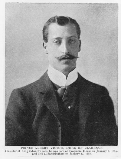 प्रिंस अल्बर्ट विक्टर, ड्यूक ऑफ क्लेरेंस और एवोंडेल (1864-92) (बी/डब्ल्यू फोटो) द्वारा अंग्रेजी फोटोग्राफर