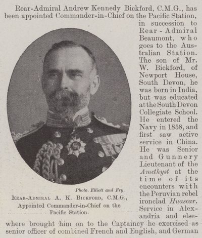 Rear-Admiral AK Bickford, CMG, को प्रशांत स्टेशन पर कमांडर-इन-चीफ नियुक्त किया गया द्वारा अंग्रेजी फोटोग्राफर