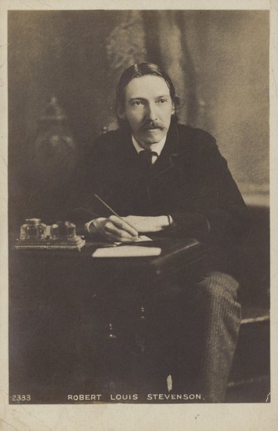 रॉबर्ट लुई स्टीवेन्सन (1850-1894), स्कॉटिश उपन्यासकार, कवि और यात्रा लेखक द्वारा अंग्रेजी फोटोग्राफर